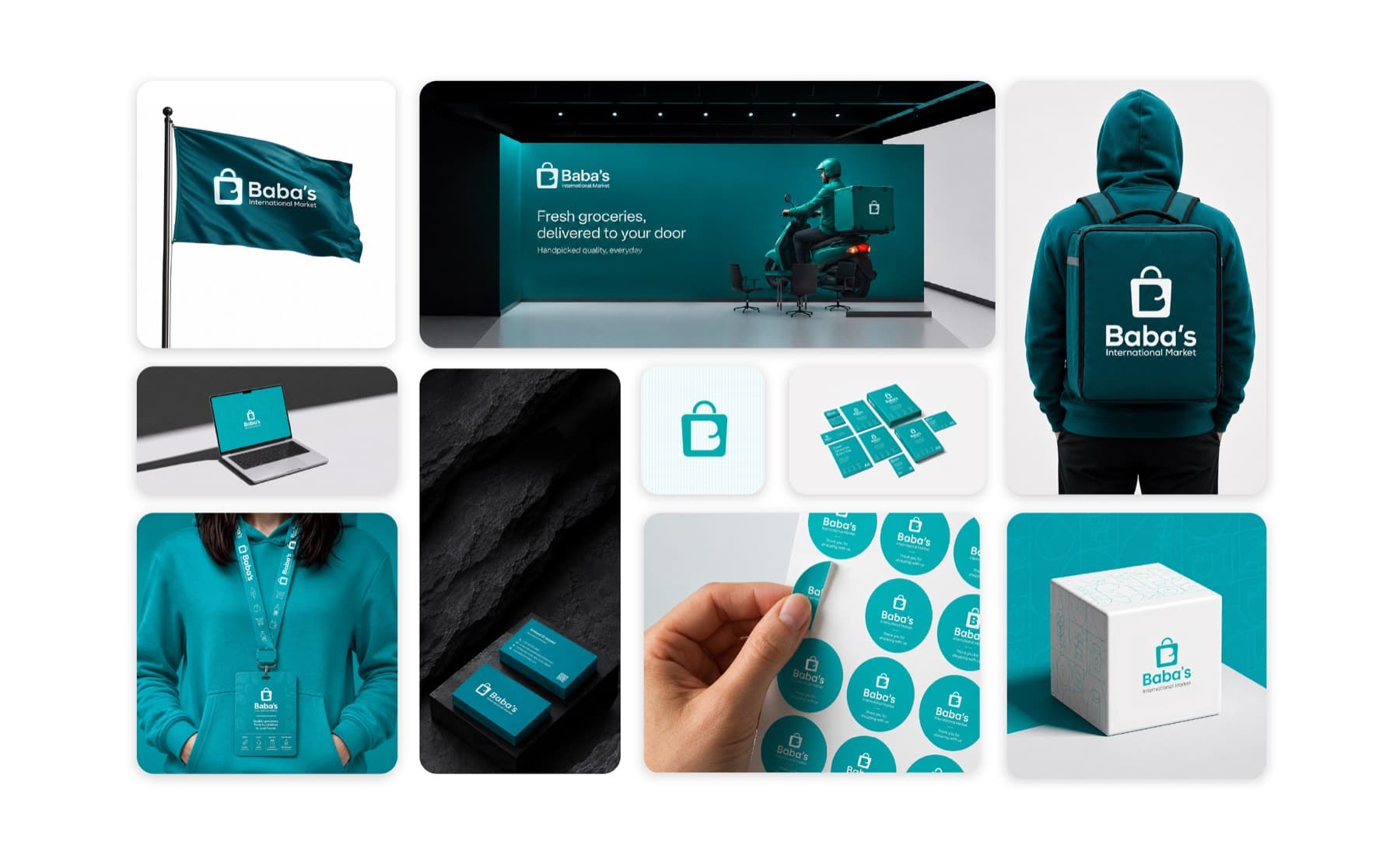 Omar Helal retail branding & digital experience project - Baba's International Market Brand Identity cover